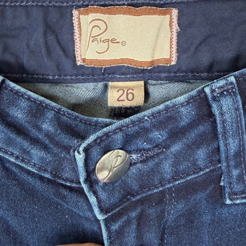 Paige Peg Skinny Jeans Womens 26 Dark Indigo‎ Wash Stretch Denim Cropped Leg